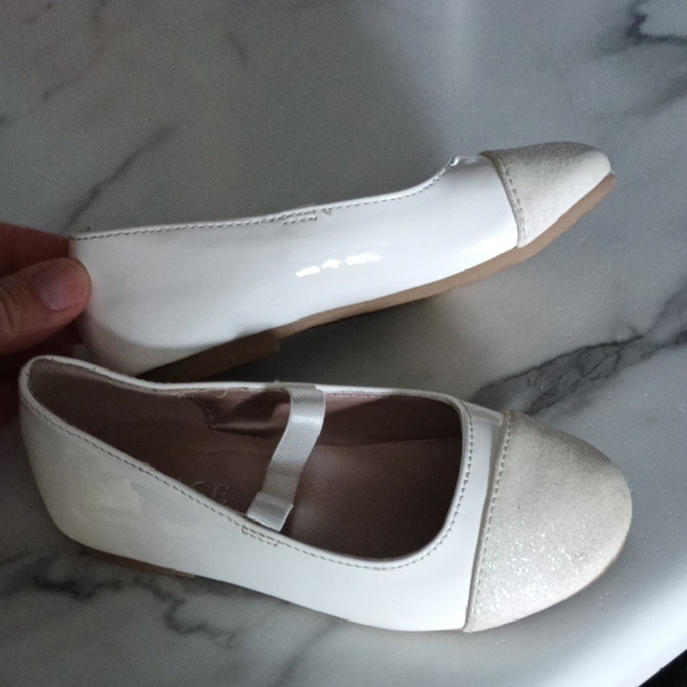 The Children's Place White and Silver Dress Shoes